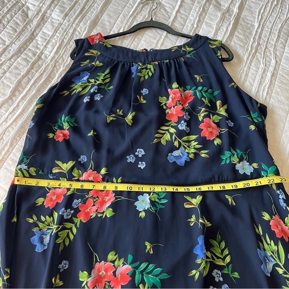 Eliza J Floral Midi Maxi Dress Navy and Pink Plus Size - Picture 13 of 14